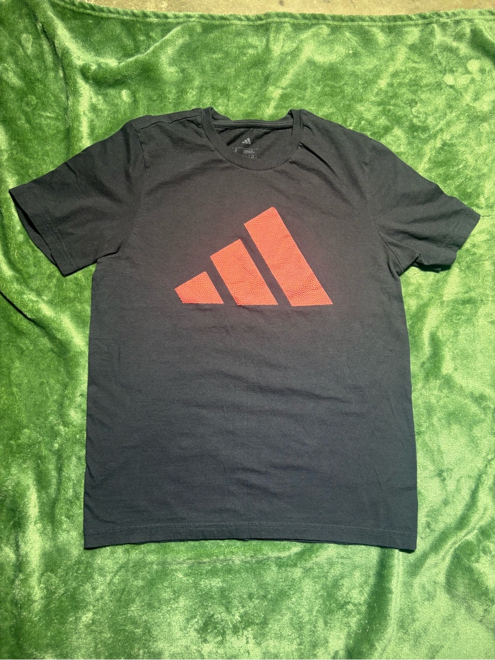 adidas Men’s Black Short Sleeve Tee with Red Logo